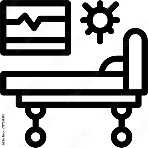 ventilator, hospital, illness, hospital bed, medical stretcher Icon