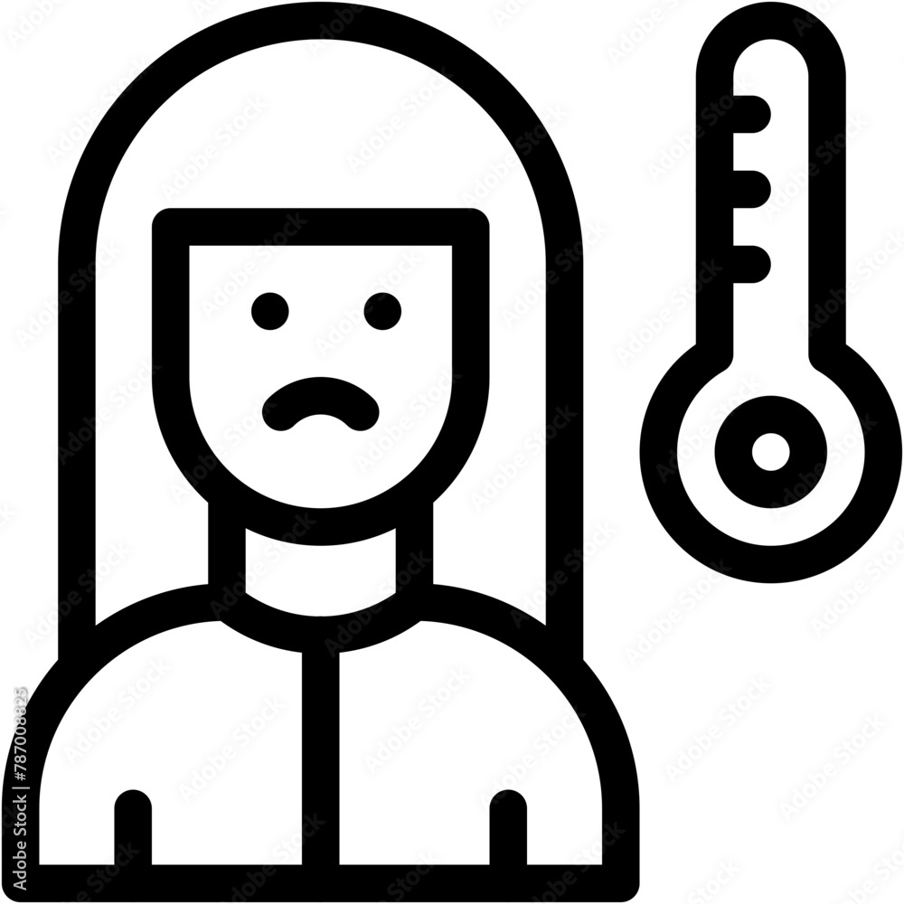 Infection, fever, thermometer, illness, sick Icon Infection, fever, thermometer, illness, sick Icon