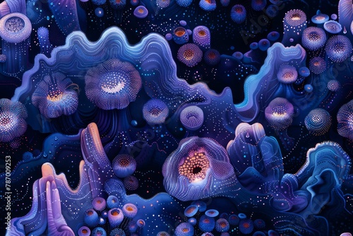AI generated illustration of artistic creation using purple and blue jelly © Wirestock