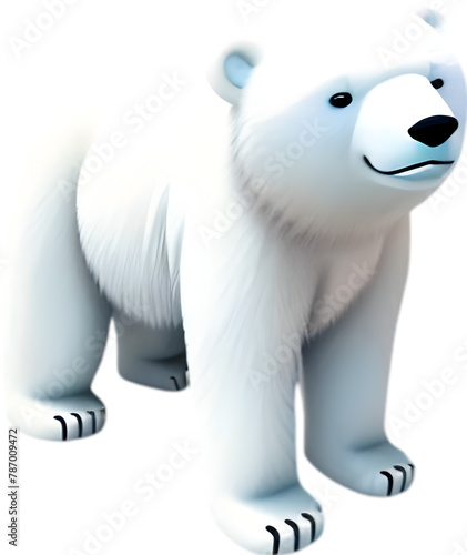 cute watercolor cartoon Polar Bear. Polar bear clipart.