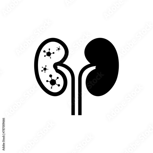 Kidney infection unhealthy condition black icon sign symbol design vector