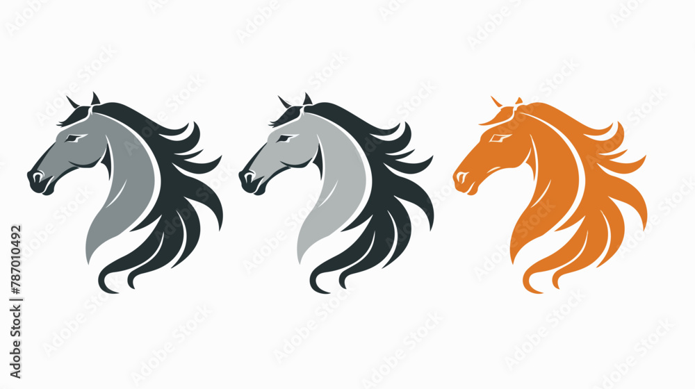 Galloping Horse Wind Mane Vector Logo collection  - obrazy, fototapety, plakaty 