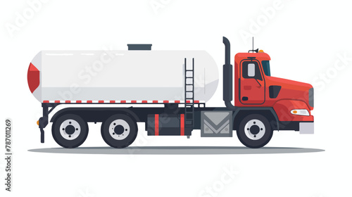 Gas carrying truck with propane tanks flat vector isolated