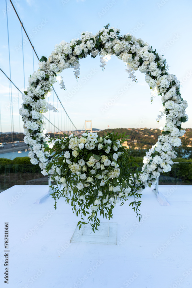 Romantic Wedding: Ceremony Venue with Bosphorus Bridge Backdrop