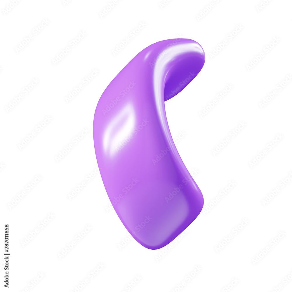 Birthday party popper purple confetti streamer element. 3d render illustration. Birthday party popper purple confetti streamer element. 3d render illustration.