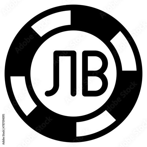 Bulgarian lev, coin, currency, money, cash Icon