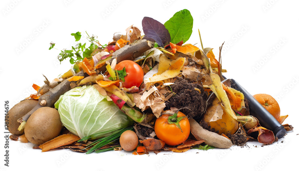 Organic waste isolated on white background, cutout