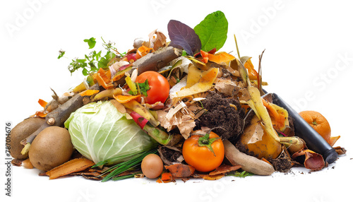Obraz na płótnie Organic waste isolated on white background, cutout w salonie