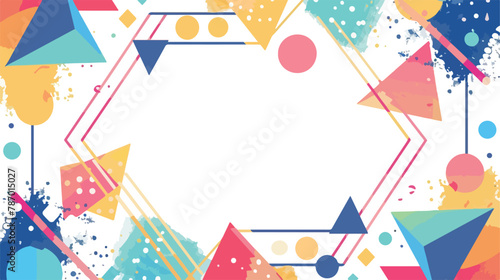 Geometric frame from geometric shapes vector abstract