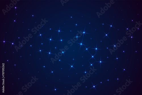 Night shining sky star dust vector background. Many celestial stellar particles.