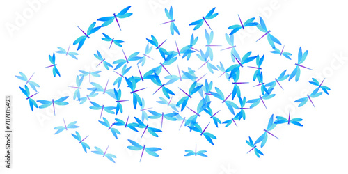 Fairy cyan blue dragonfly cartoon vector wallpaper. Spring ornate damselflies. Detailed dragonfly cartoon girly background. Gentle wings insects graphic design. Fragile beings