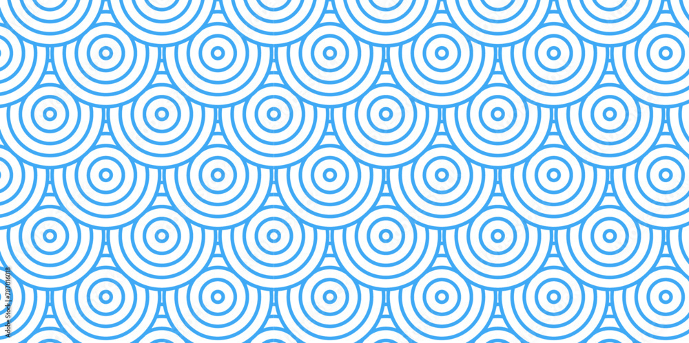 Overlapping Pattern Minimal diamond geometric waves spiral and abstract circle wave line. blue seamless tile stripe geometric create retro square line backdrop pattern background.