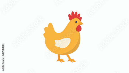simple chicken icon illustration design cute hen