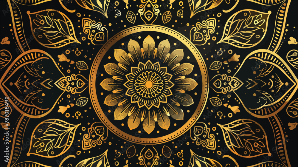 Golden mandala template vector illustration for wallpaper