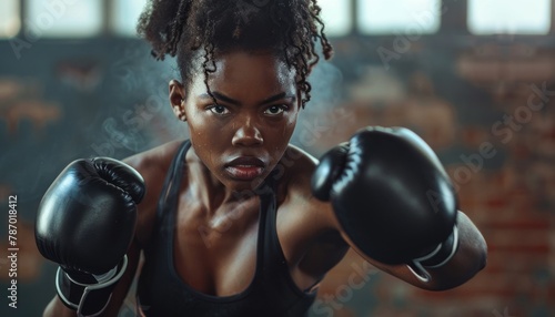 Determined female boxer ready to fight © Minerva Studio