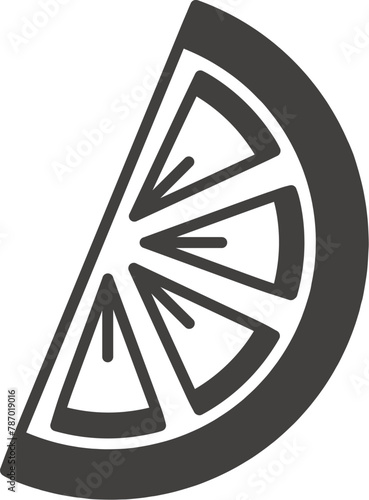 Lemon wedge icon isolated on white background, on theme Lemon, Lime. Line, outline, stroke