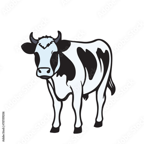 cow line color vector design illustration