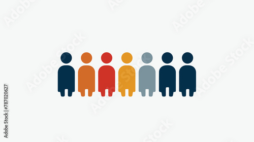 Group of people sign icon flat vector isolated on white