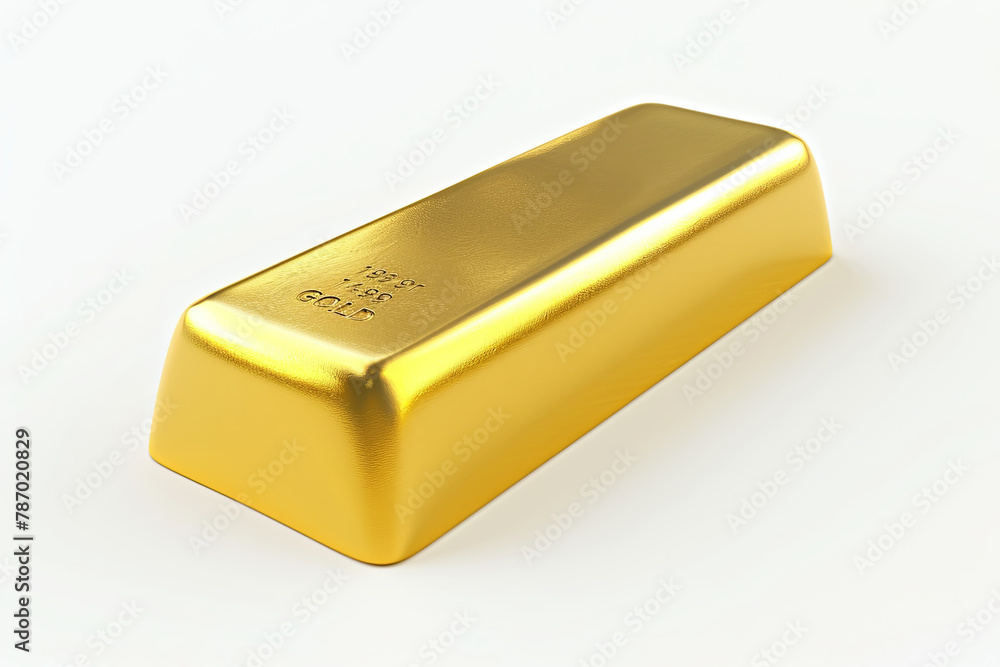 Gold ingot isolated on a white. 3d illustration
Gold ingot isolated on a white. 3d illustration