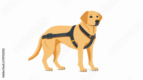 Guide dog vector icon. Isolated service dog illustration