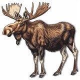 A cartoon illustration of a moose.