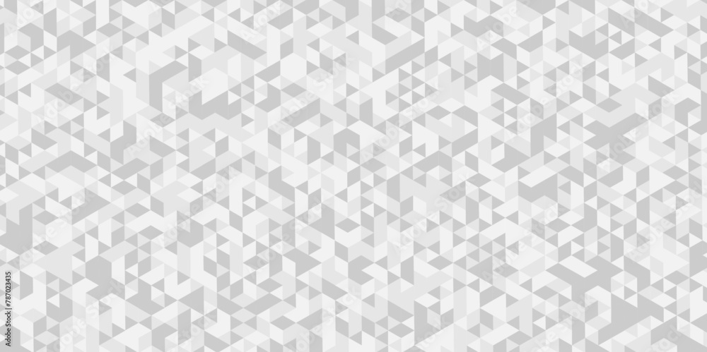 Vector geometric seamless technology gray and white triangle background. Abstract digital grid light pattern white Polygon Mosaic triangle Background, business and corporate background.