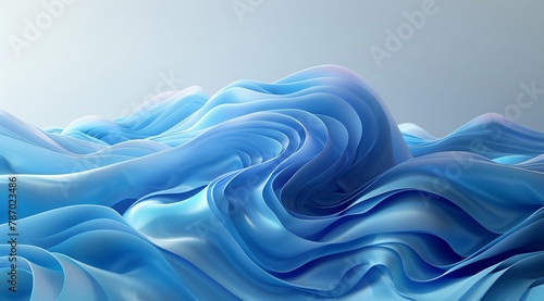 Abstract Blue Waves Fluid Art Texture