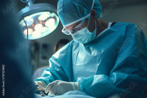 Highly skilled surgeon doctor in operation room after hard successful operation Generative AI