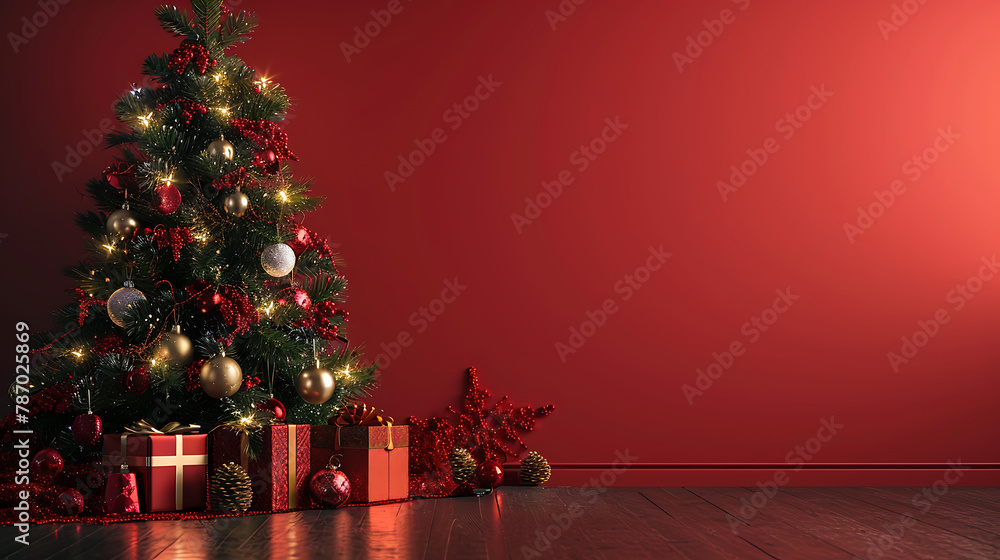 Christmas free space background with Christmas tree Christmas free space background with Christmas tree