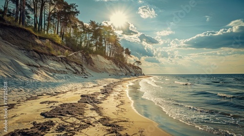 Stunning beach on peninsula Hel, Baltic Sea in Poland, Europe  photo