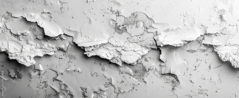 A closeup of an old, cracked wall with peeling paint, symbolizing the need for repair and new painting in home cleaning services. Created with Ai