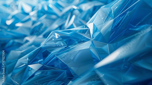 Abstract Blue Crystal Geometric Background