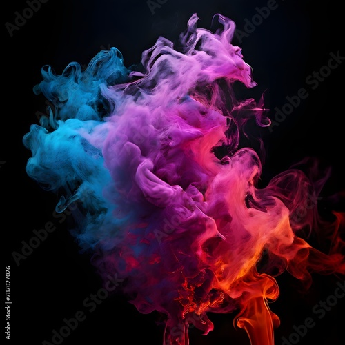 Diffuse has a variety of colors of flame background black abstract color clashing ai generate.