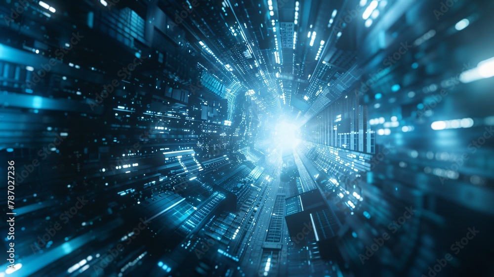 Abstract Cyber Data Space Corridor Background Abstract Cyber Data Space Corridor Background