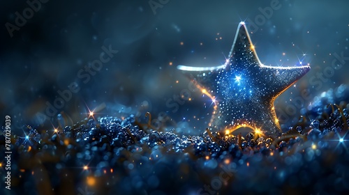 a sparkling star emoji, evoking magic and wonder, against a backdrop of midnight blue, in breathtaking 8k realism.