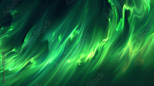 Abstract flames in emerald hues echo the northern lights' natural splendor.
