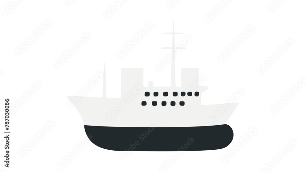 Fototapeta premium big ship isolated on white