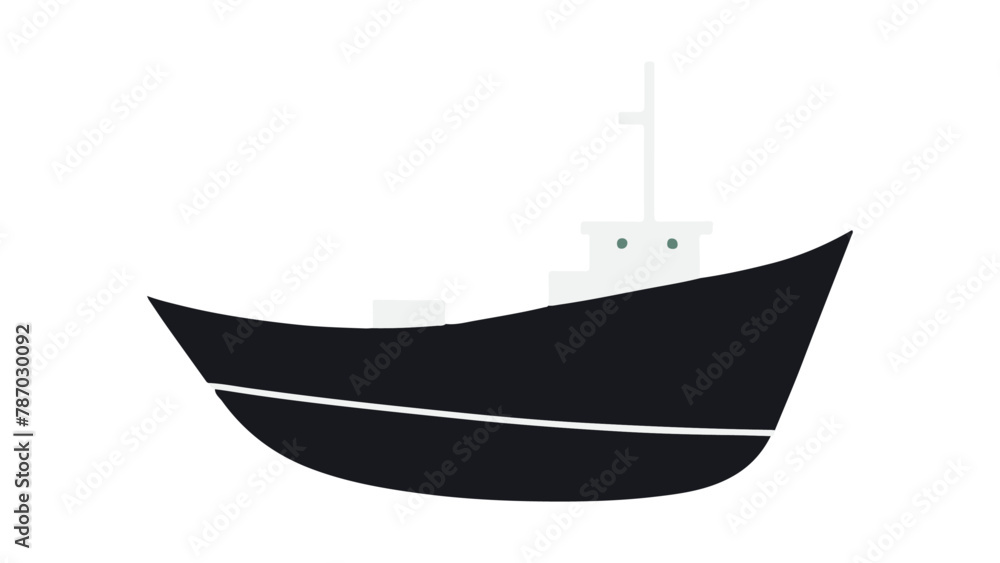 vector illustration of a boat on white background