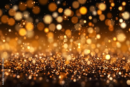 A blurry image of gold and orange sparks.