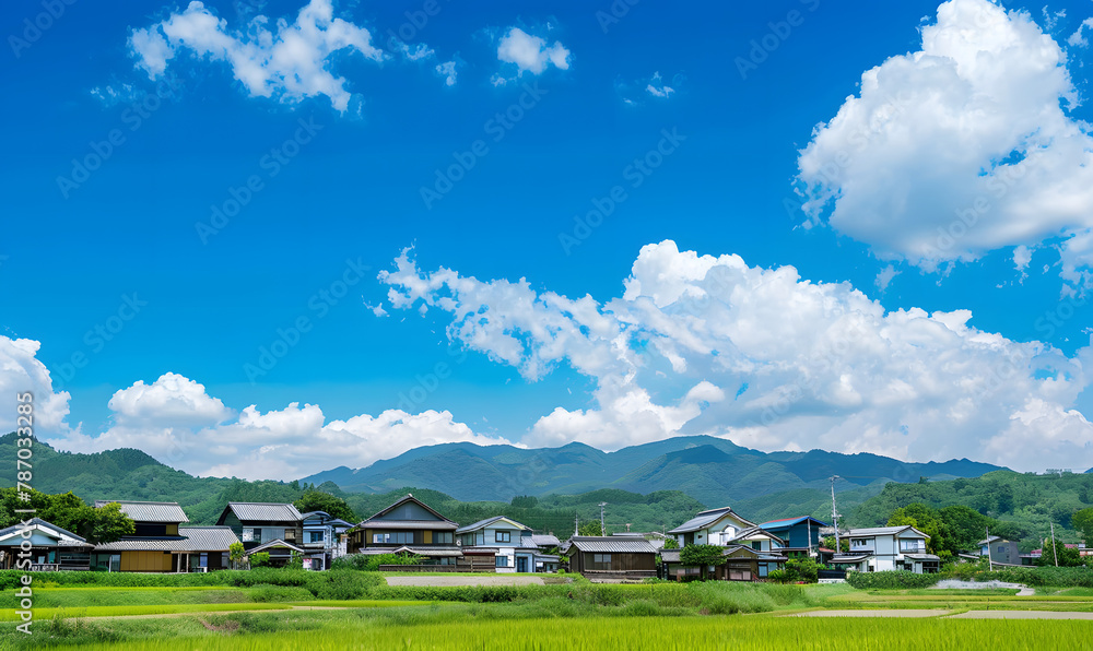 Japan's quiet rural village scenery, Generative AI