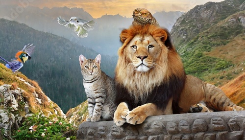 Brid cat lion pic and horse jungle book advancher photo