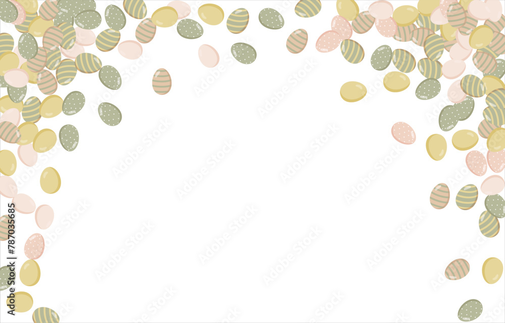 Happy Easter Banner. Pattern of eggs, flowers and twigs. For card, banner, poster, flyer, and web. Spring Festival. Vector illustration Happy Easter Banner. Pattern of eggs, flowers and twigs. For card, banner, poster, flyer, and web. Spring Festival. Vector illustration