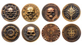 Gold Coins with Monster isolated