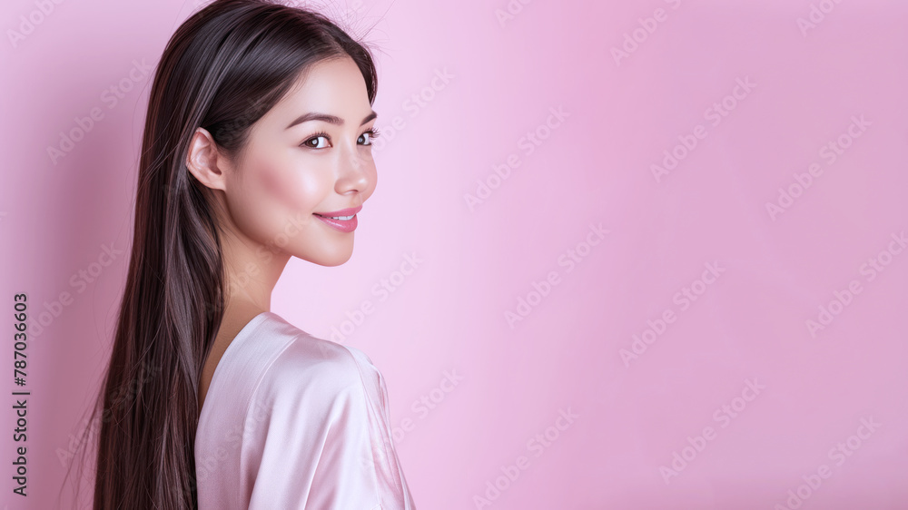 Malay woman in elegant simple robe, fashion beauty and cosmetic Malay woman in elegant simple robe, fashion beauty and cosmetic