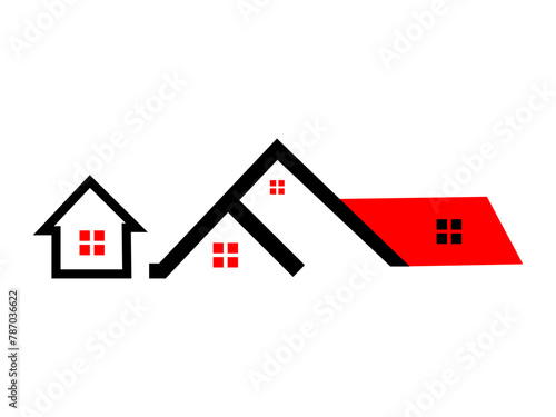 Minimal realstate logo design vector photo