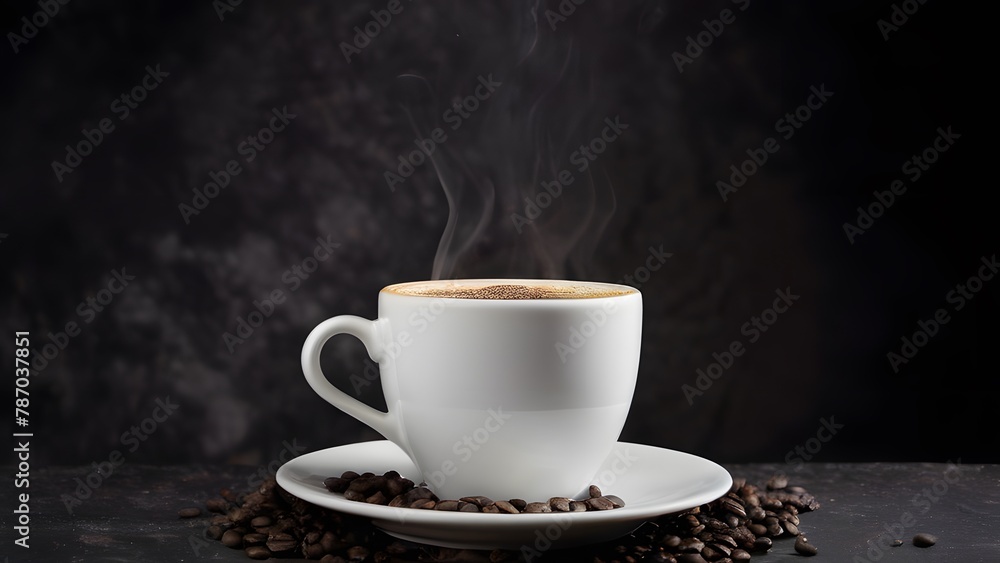 A black background enhancing the appearance of coffee cup A black background enhancing the appearance of coffee cup