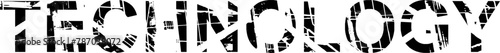 Vektor Schriftzug Technologie mit Textur