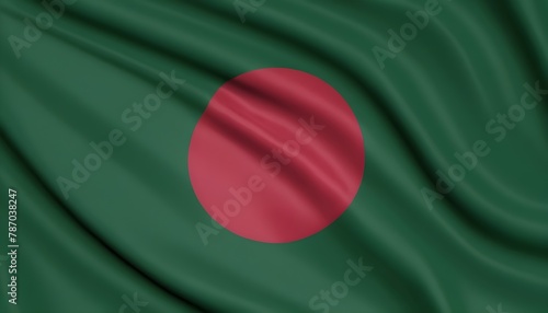 The national flag of Bangladesh Close up