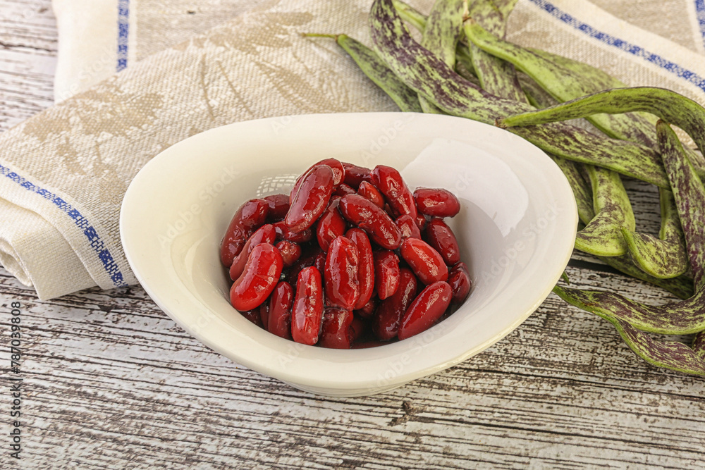 Baked red canned bean in the bowl Baked red canned bean in the bowl