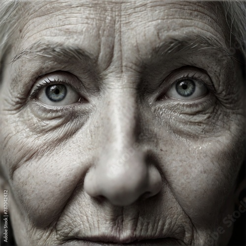 Explore the wisdom of age in this close-up portrait, where lines and wrinkles narrate a story of resilience and experience.